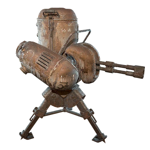Набор ржавых пулеметных турелей