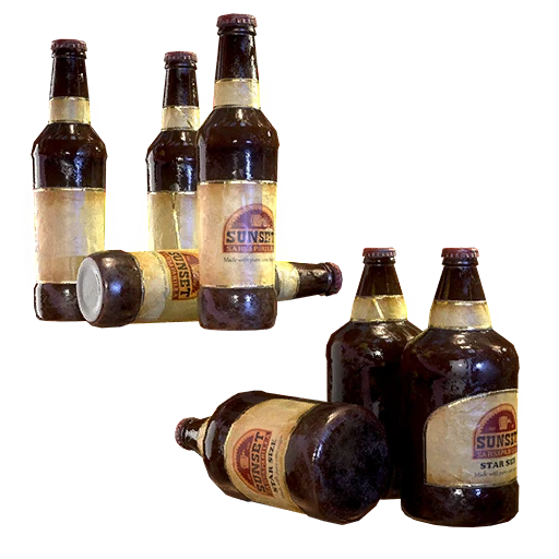 Груда бутылок "Сансет саспариллы"