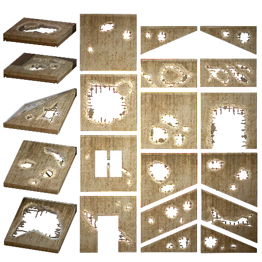 Изъеденный бетонный набор