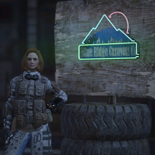 Fallout 76 Blue Ridge Rug Неоновая табличка