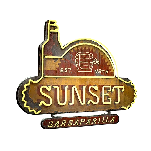 Неоновая табличка "Сансет саспарилла"