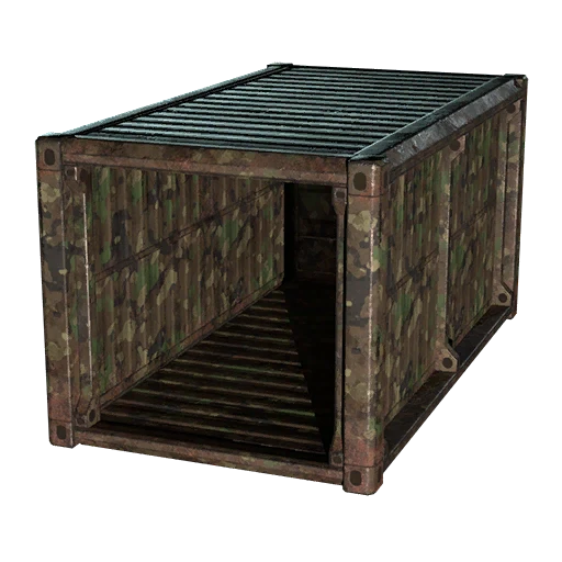 Открытый камуфляжный грузовой контейнер