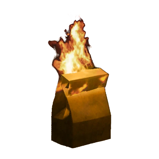 Пламенный бумажный мешок с добычей