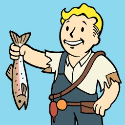 Vault Boy Holding Fish Icon