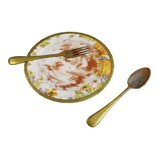 Грязный столовый набор
